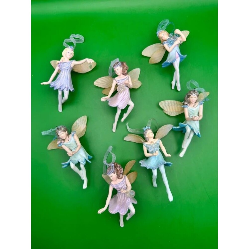 Vintage 2001 Hallmark Keepsake Frostlight Faeries Ornament Lot (7)